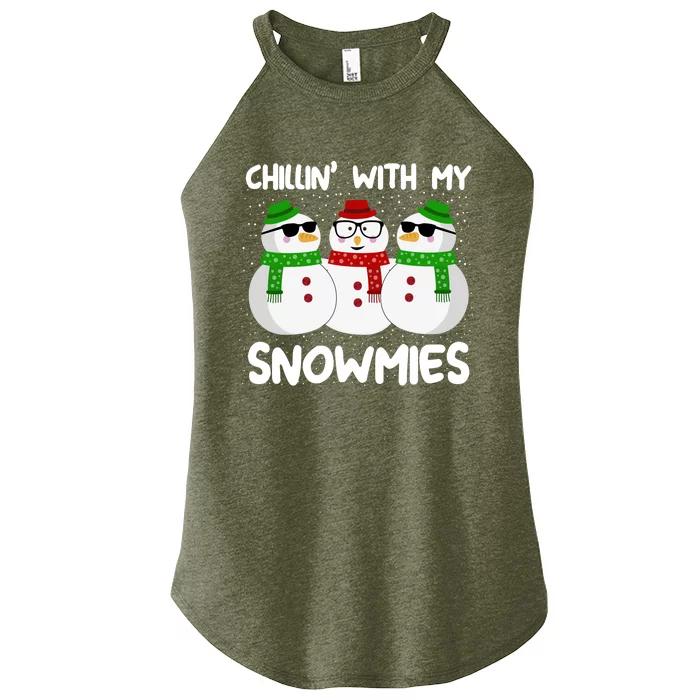 Chillin With My Snowmies Christmas Gift Women’s Perfect Tri Rocker Tank