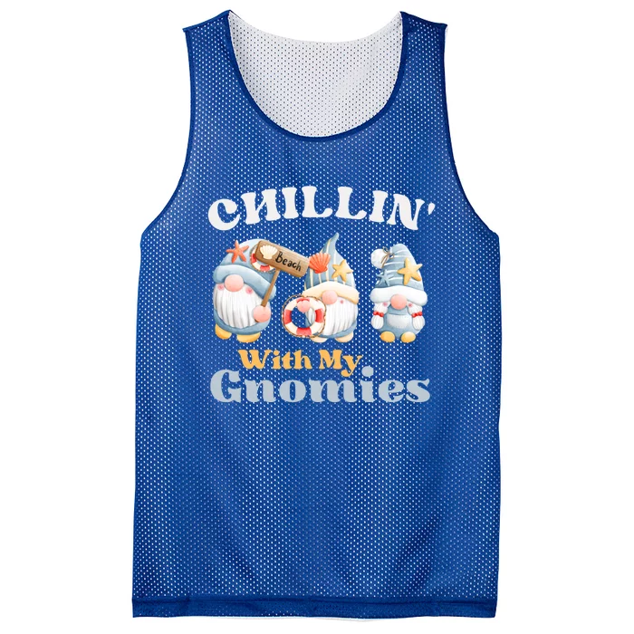 Chillin With My Gnomies Beach Gnomes With Shells Gift Mesh Reversible Basketball Jersey Tank