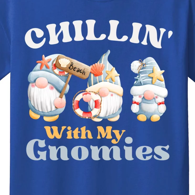 Chillin With My Gnomies Beach Gnomes With Shells Gift Kids T-Shirt