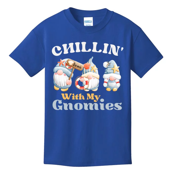 Chillin With My Gnomies Beach Gnomes With Shells Gift Kids T-Shirt