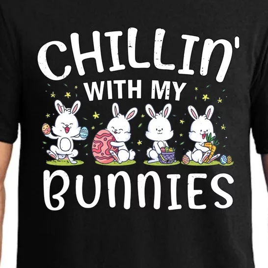 Chillin With My Bunnies Easter Egg Hunting Easter Sunday Cute Gift Pajama Set