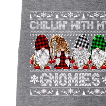 Chillin With My Gnomies Family Ugly Christmas Sweater Gnomes Gift Doggie 3-End Fleece Hoodie