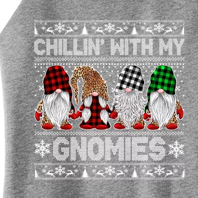 Chillin With My Gnomies Family Ugly Christmas Sweater Gnomes Gift Women’s Perfect Tri Rocker Tank