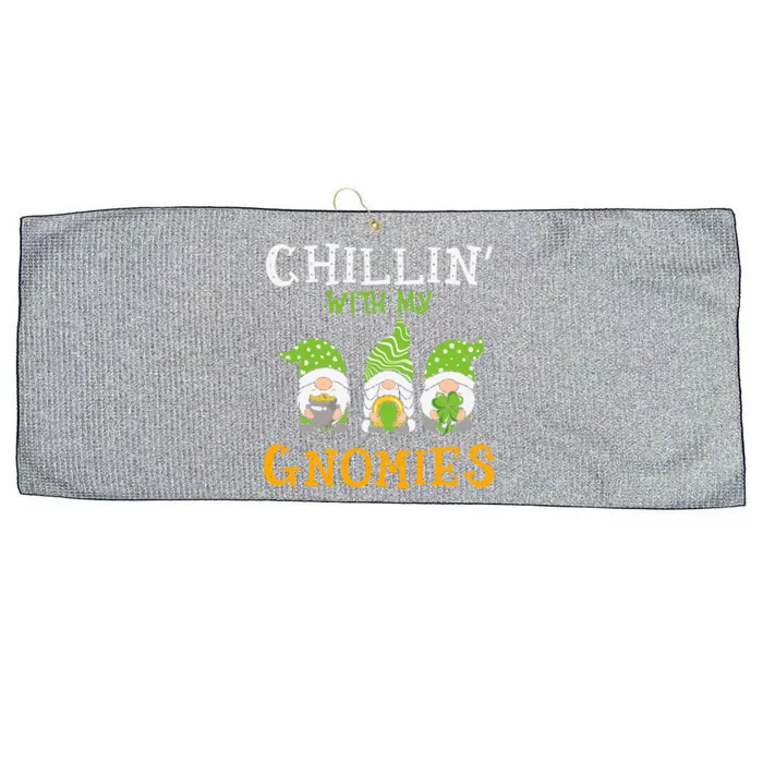 Chillin' With My Gnomies St Patricks Day Large Microfiber Waffle Golf Towel