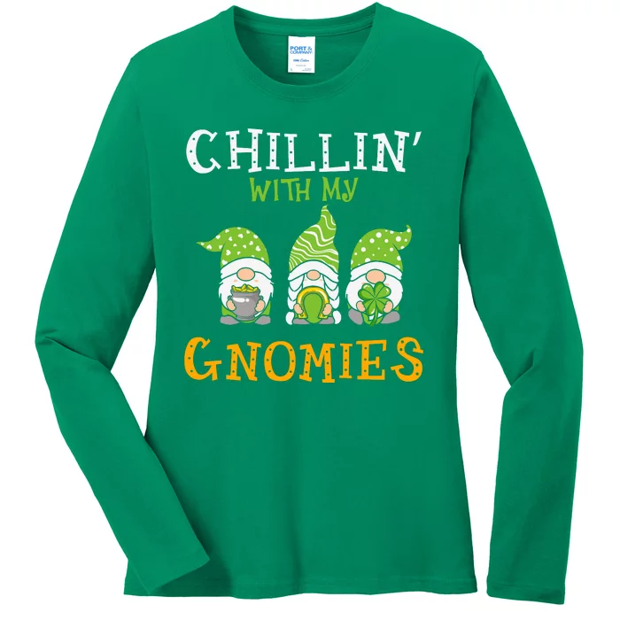 Chillin' With My Gnomies St Patricks Day Ladies Long Sleeve Shirt