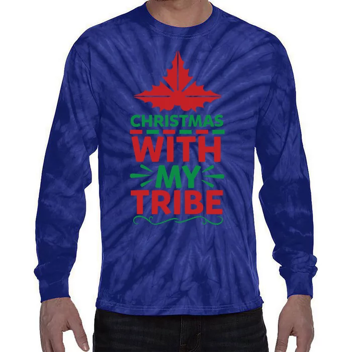 Christmas With My Tribe Tie-Dye Long Sleeve Shirt