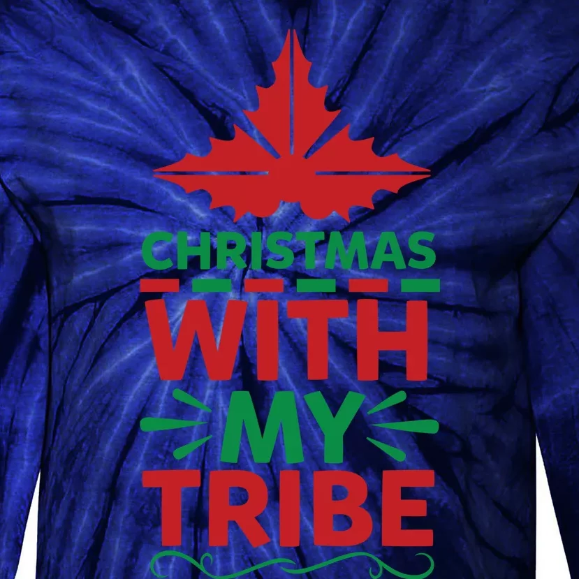 Christmas With My Tribe Tie-Dye Long Sleeve Shirt