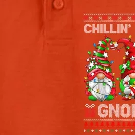 Chillin With My Gnomies Ugly Christmas Sweaters Gnome Xmas Funny Gift Dry Zone Grid Performance Polo