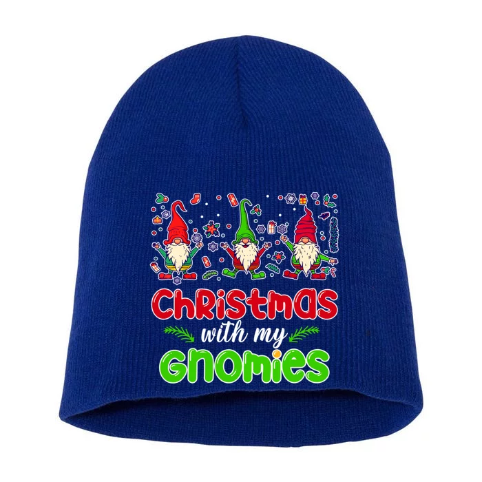 Christmas With My Gnomies Gift Short Acrylic Beanie