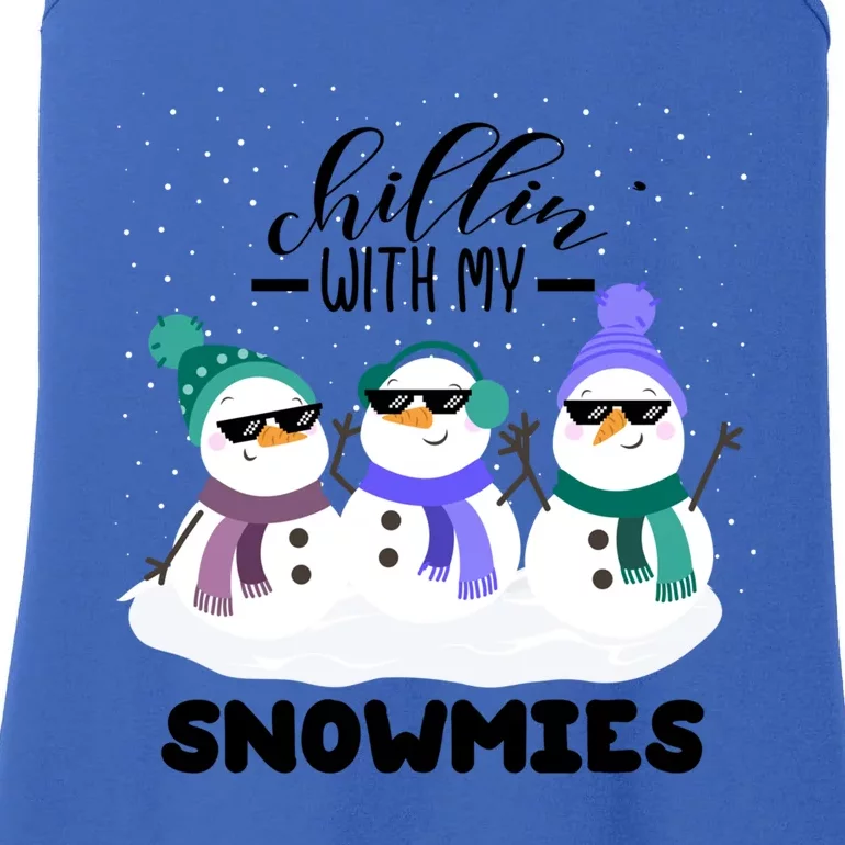 Chillin With My Snowmies Funny Christmas Pajamas Xmas Funny Gift Ladies Essential Tank