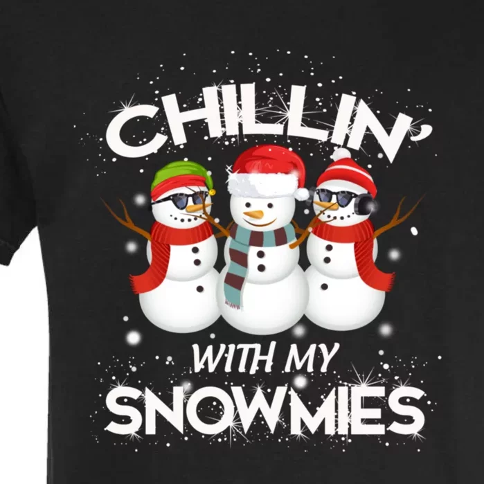 Chillin With My Snowmies Christmas Garment-Dyed Heavyweight T-Shirt