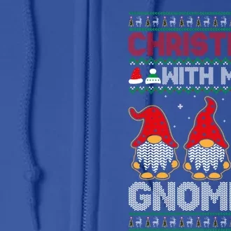 Christmas With My Gnomies Cute Gift Full Zip Hoodie