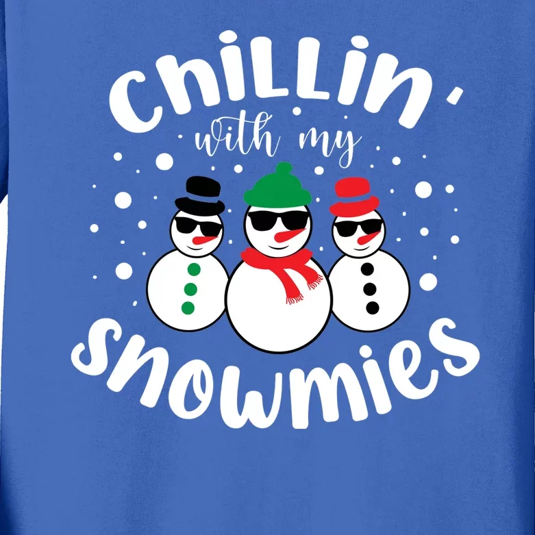 Chillin With My Snowmies Kids Long Sleeve Shirt