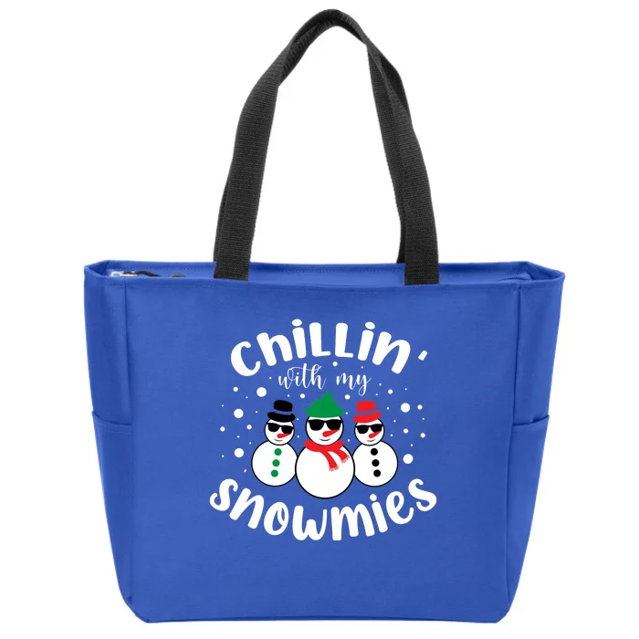 Chillin With My Snowmies Zip Tote Bag