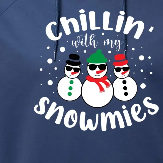 Chillin With My Snowmies Performance Fleece Hoodie