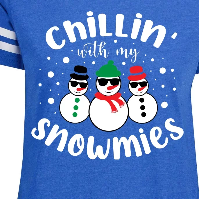 Chillin With My Snowmies Enza Ladies Jersey Football T-Shirt