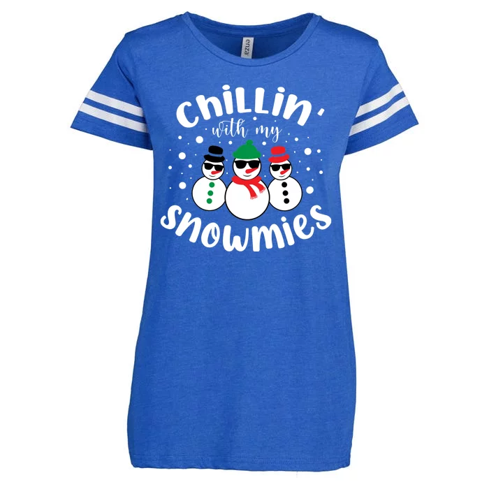 Chillin With My Snowmies Enza Ladies Jersey Football T-Shirt