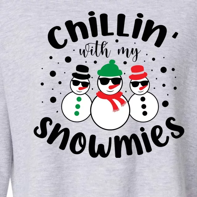 Chillin With My Snowmies Cropped Pullover Crew