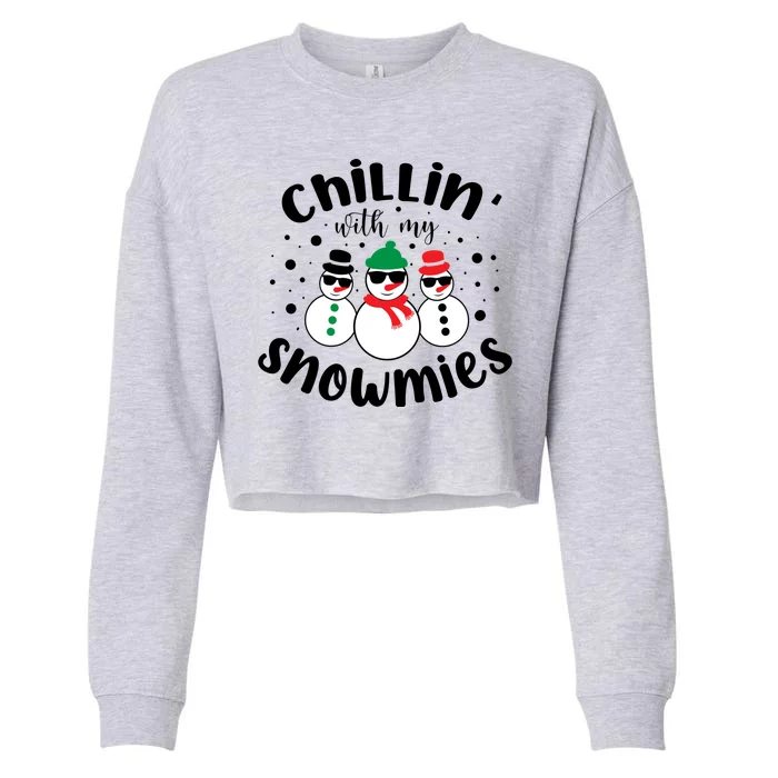 Chillin With My Snowmies Cropped Pullover Crew