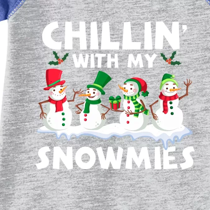 Chillin With My Snowmies Funny Snow Pajamas For Family Gift Infant Baby Jersey Bodysuit