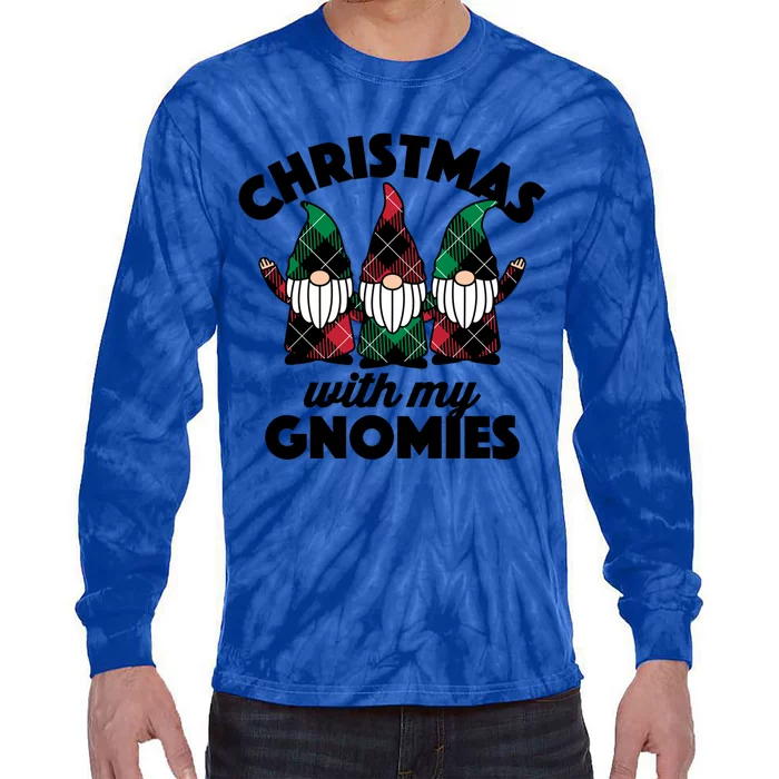 Christmas With My Gnomies Great Gift Tie-Dye Long Sleeve Shirt