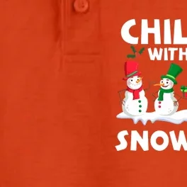 Chillin With My Snowmies Funny Snow Pajamas For Family Gift Dry Zone Grid Performance Polo