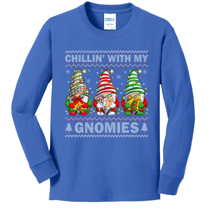 Chillin With My Gnomies Matching Family Christmas Pajama Kids Long Sleeve Shirt