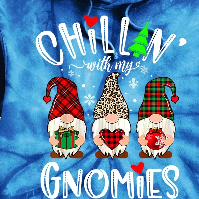 Chillin With My Gnomies Christmas Gnome Family Matching Xmas Meaningful Gift Tie Dye Hoodie