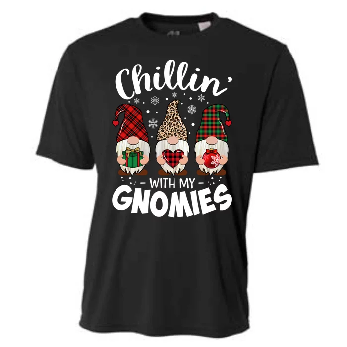 Chillin With My Gnomie Leopard Christmas Gnome Buffalo Gift Cooling Performance Crew T-Shirt