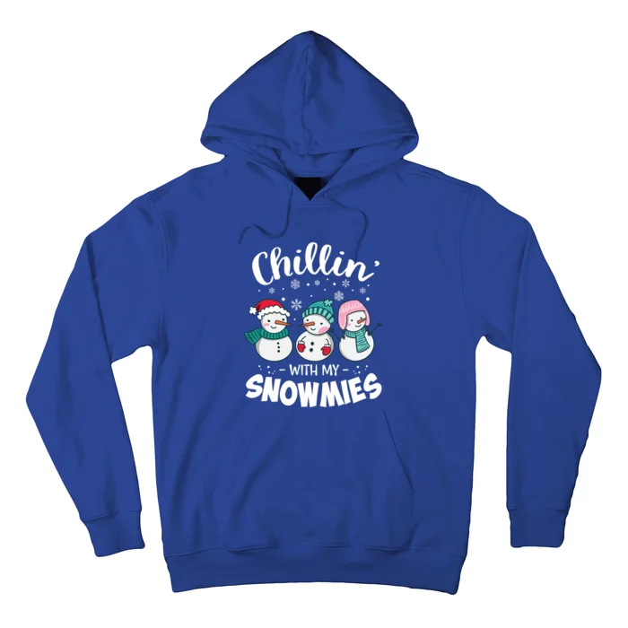 Chillin With My Snowmie Christmas Snow Teacher Snow Crew Neck Funny Gift Meaning Hoodie