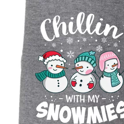 Chillin With My Snowmie Christmas Snow Teacher Snow Crew Neck Funny Gift Meaning Doggie 3-End Fleece Hoodie