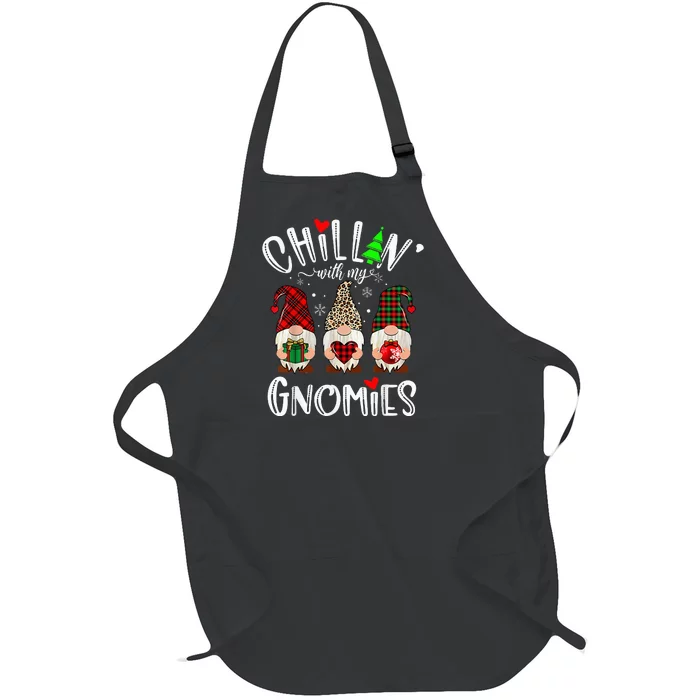 Chillin With My Gnomies Christmas Gnome Family Full-Length Apron With Pocket