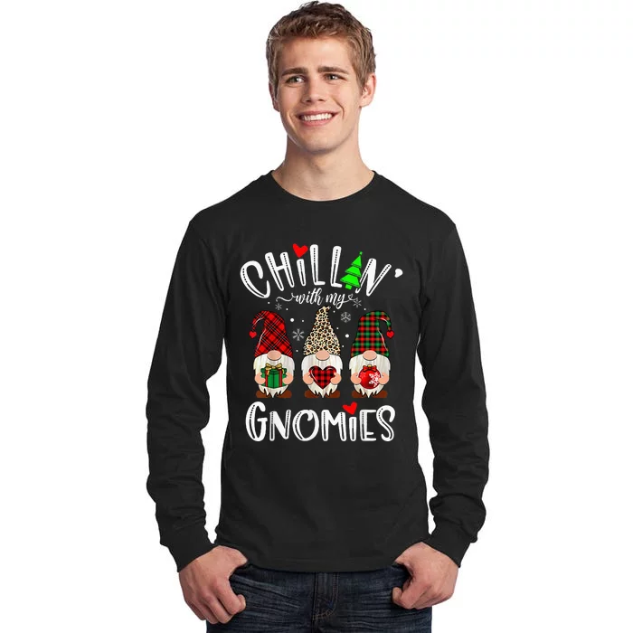 Chillin With My Gnomies Christmas Gnome Family Tall Long Sleeve T-Shirt