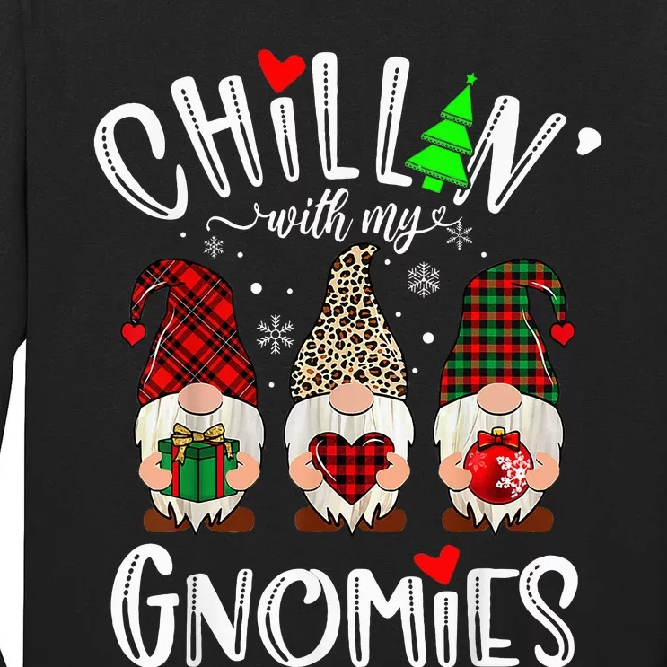 Chillin With My Gnomies Christmas Gnome Family Tall Long Sleeve T-Shirt