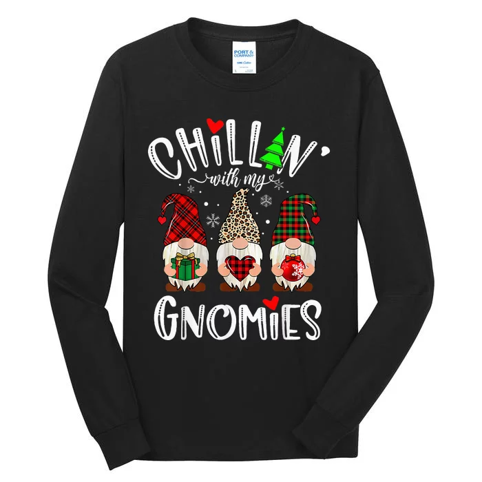 Chillin With My Gnomies Christmas Gnome Family Tall Long Sleeve T-Shirt