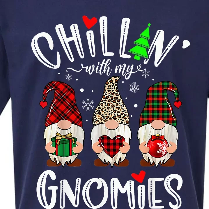 Chillin With My Gnomies Christmas Gnome Family Sueded Cloud Jersey T-Shirt