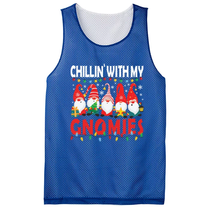 Chillin With My Gnomies Christmas Light Cute Gnomes Matching Great Gift Mesh Reversible Basketball Jersey Tank