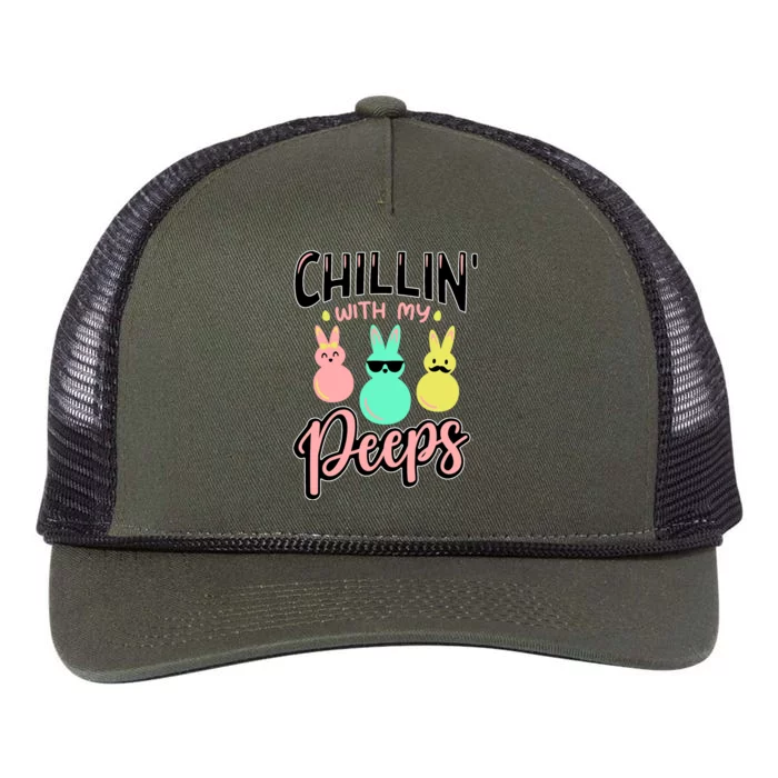 Chillin With My Peeps Spring Retro Rope Trucker Hat Cap