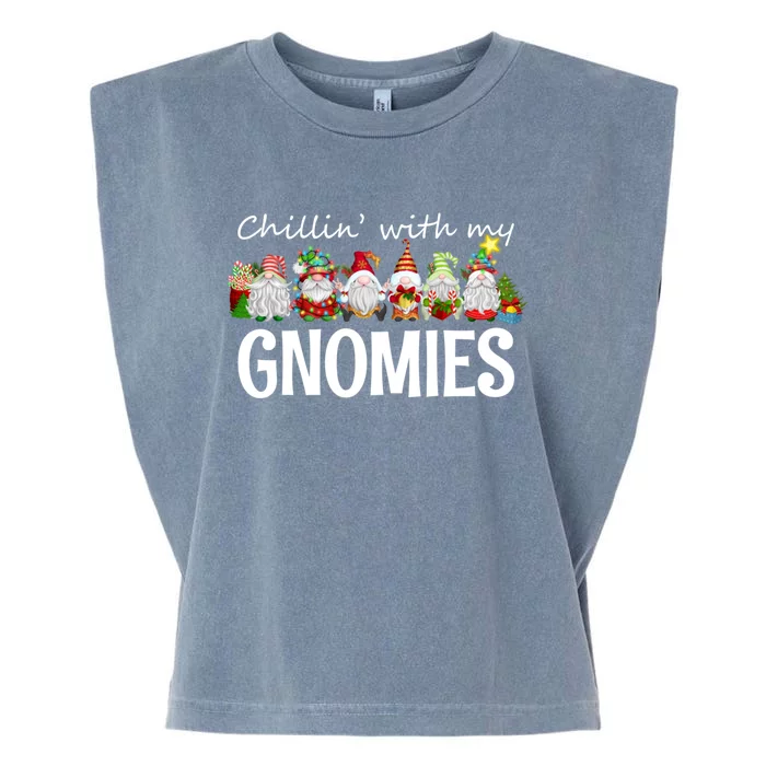 Chillin With My Gnomies Christmas Great Gift Garment-Dyed Women's Muscle Tee