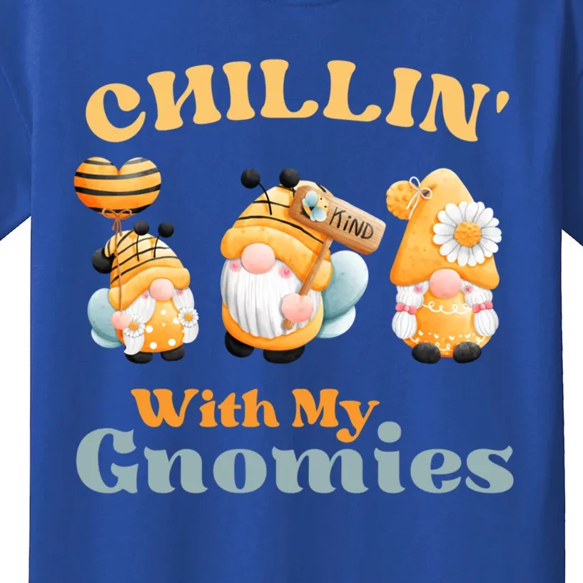 Chillin With My Gnomies Garden Gnomes With Bees Gift Kids T-Shirt