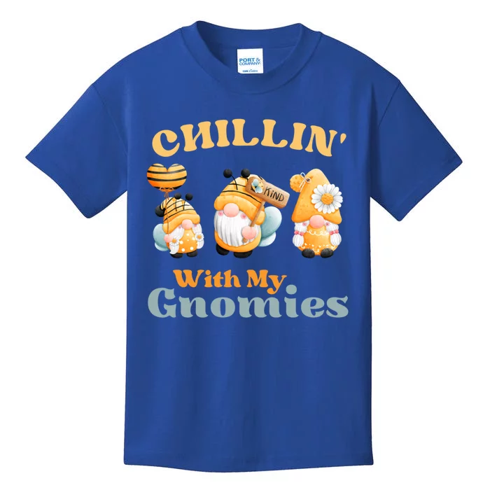 Chillin With My Gnomies Garden Gnomes With Bees Gift Kids T-Shirt