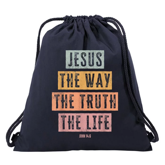 Christian Women Men Jesus The Way Truth Life Drawstring Bag