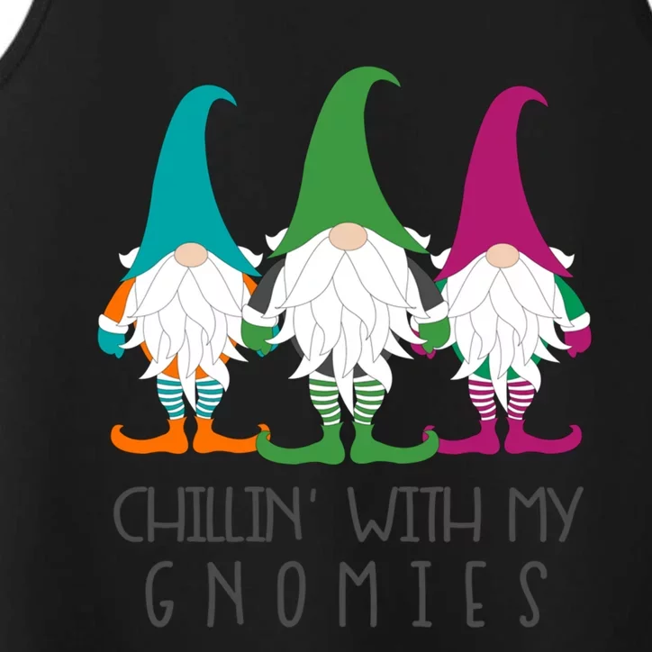 Chillin With My Gnomies Garden Gnome Christmas Lawn Care Gift Performance Tank