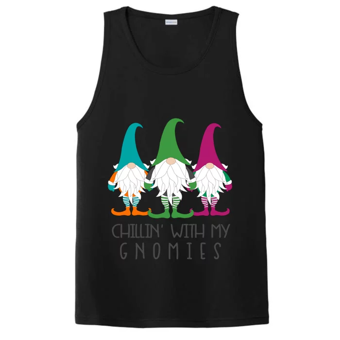 Chillin With My Gnomies Garden Gnome Christmas Lawn Care Gift Performance Tank