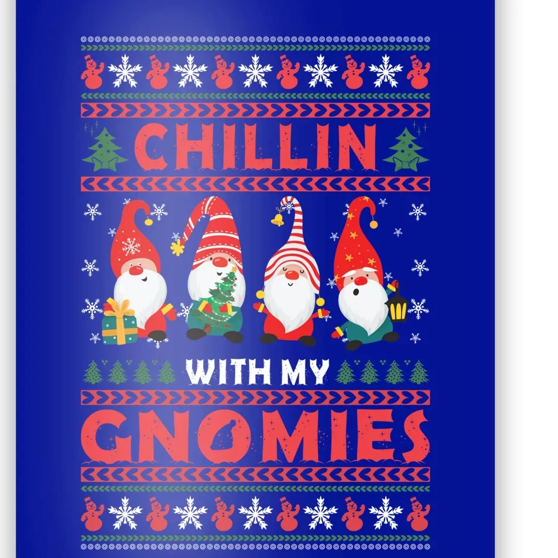 Chillin With My Gnomies Family Matching Xmas Pajamas Gnome Gift Poster