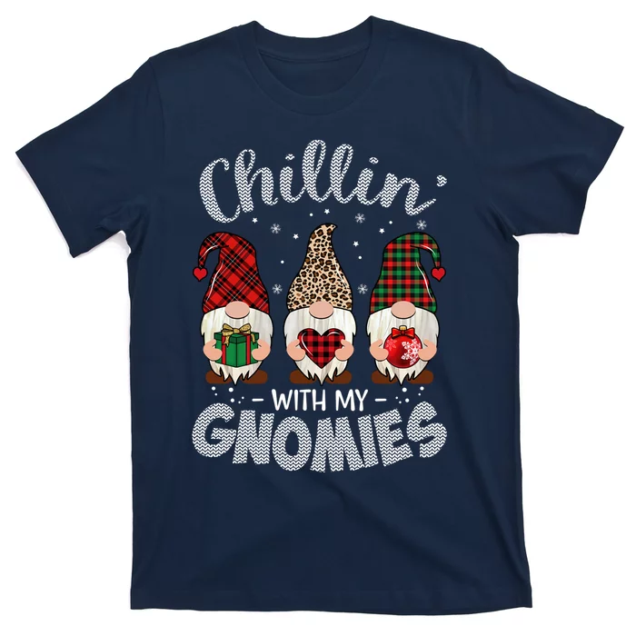 Chillin With My Gnomie Leopard Women Christmas T-Shirt