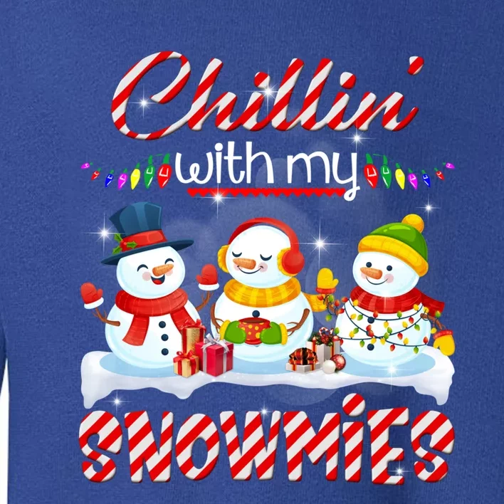 Chillin' With My Snowmies Santa Snow Scarf Light Xmas Gift Toddler Sweatshirt