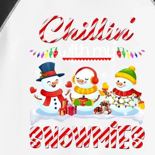 Chillin' With My Snowmies Santa Snow Scarf Light Xmas Gift Toddler Fine Jersey T-Shirt