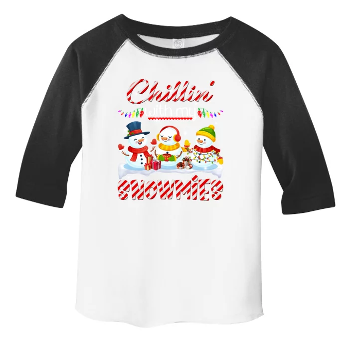 Chillin' With My Snowmies Santa Snow Scarf Light Xmas Gift Toddler Fine Jersey T-Shirt