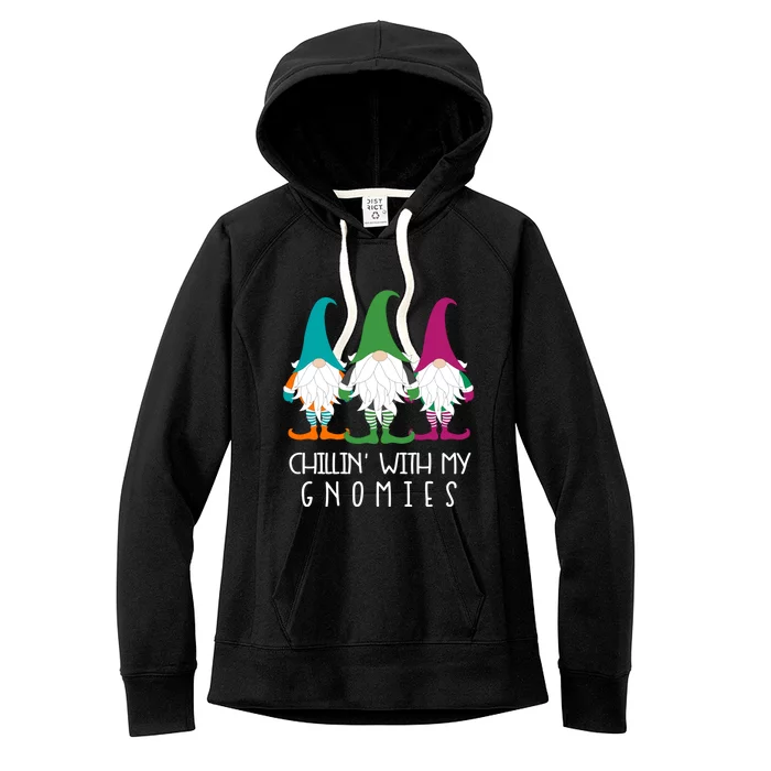 Chillin With My Gnomies Garden Gnome Christmas Lawn Care Funny Gift Women's Fleece Hoodie